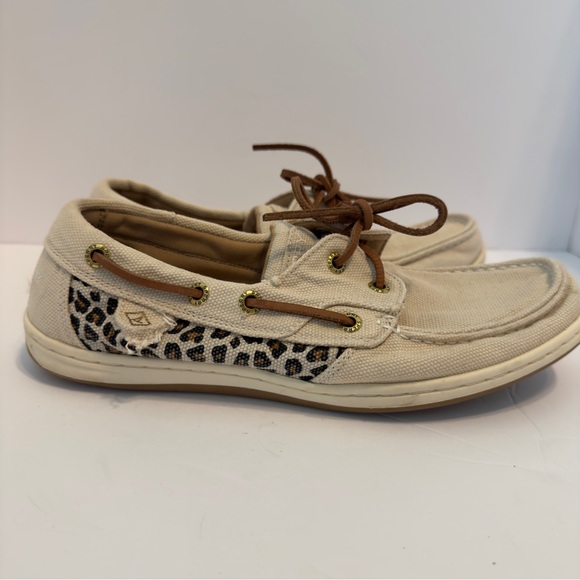 Sperry Women's Tan Leopard Boat Shoes - Picture 15 of 16